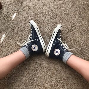 Hi top all-star converse one navy blue
